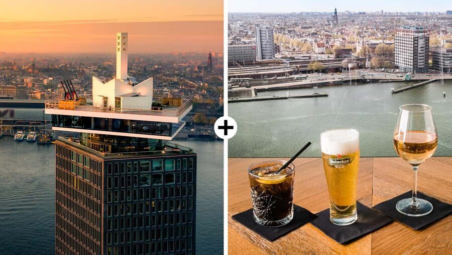 Amsterdam: A'DAM Lookout Entry Ticket with 2 Drinks - What you see from the observation deck