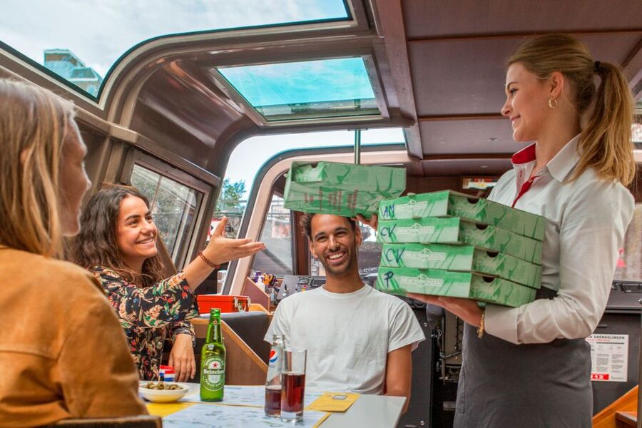 Amsterdam: Evening Pizza Cruise Along the Canals - Unlimited drinks and the real value of $40