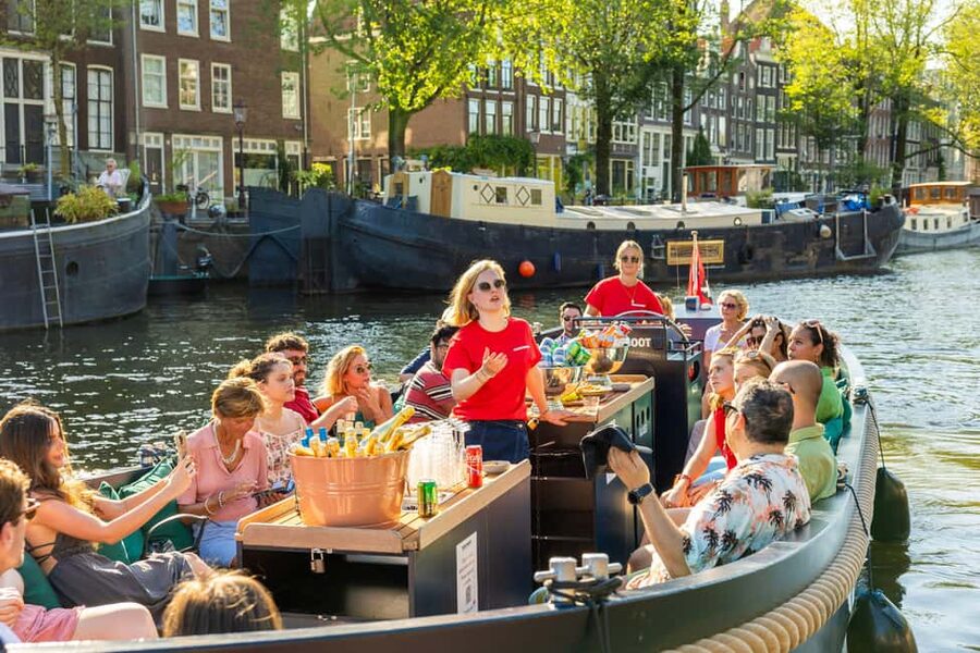 Amsterdam: Guided Open Boat Canal Cruise Including Drink - Nine Streets, Westerkerk, and Anne Frank House