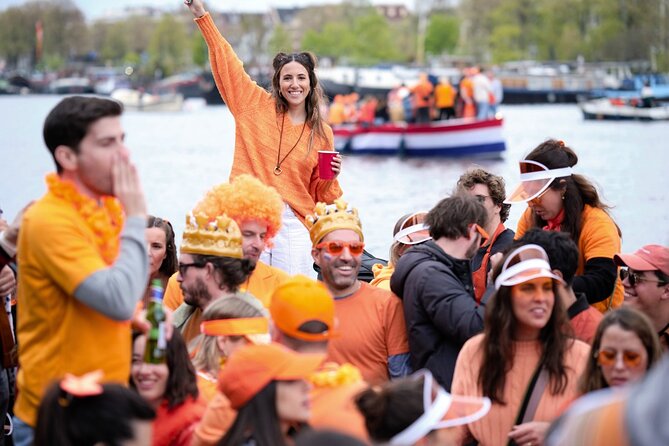 Amsterdam King’s Day Boat Party with Unlimited Drinks 2026 - The 1.5-hour canal route
