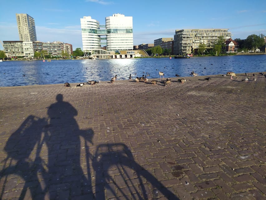 Amsterdam: Rainbow Rural Bike Tour With Local Gay Guide - Returning by ferry with the skyline in view