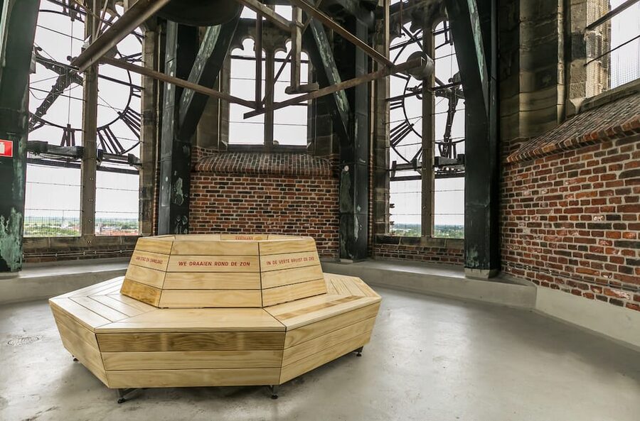 Groningen: Climb the Martinitower - Reaching the bell tower between the clock faces