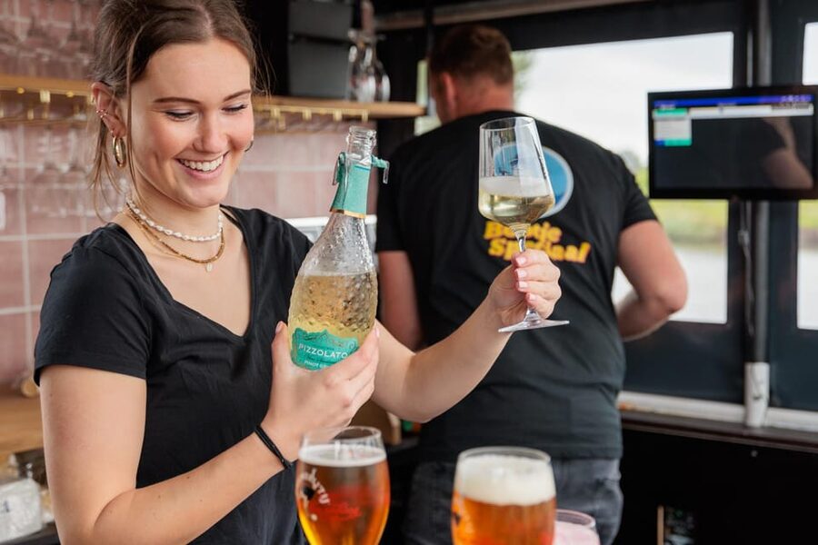 Groningen: Terrace Boat Experience with a Cozy Bar - Boarding and settling into the floating terrace