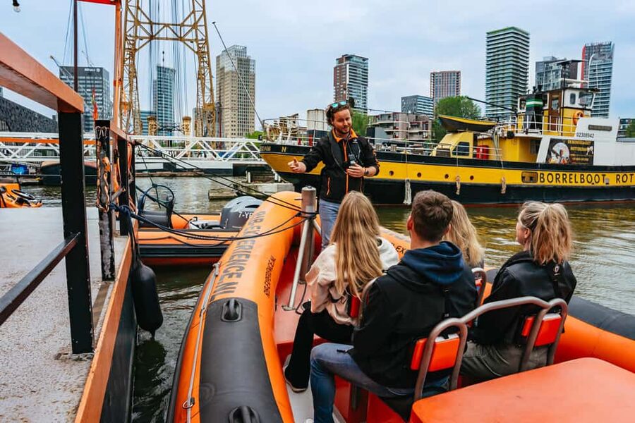 Rotterdam: RIB Speedboat Sightseeing Cruise - Euromast, Hotel New York, and the changing skyline