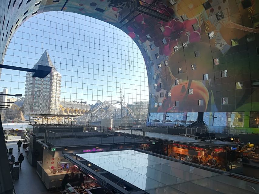 Rotterdam Walking Tour and Harbor Cruise - The Market Hall, food, and unusual housing